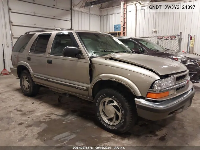 1GNDT13W3Y2124897 2000 Chevrolet Blazer Lt