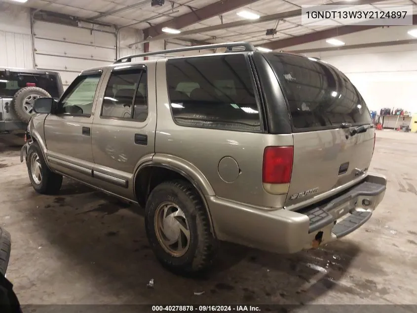 1GNDT13W3Y2124897 2000 Chevrolet Blazer Lt