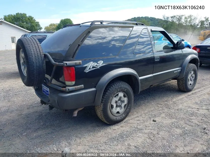 1GNCT18X63K106240 2003 Chevrolet Blazer