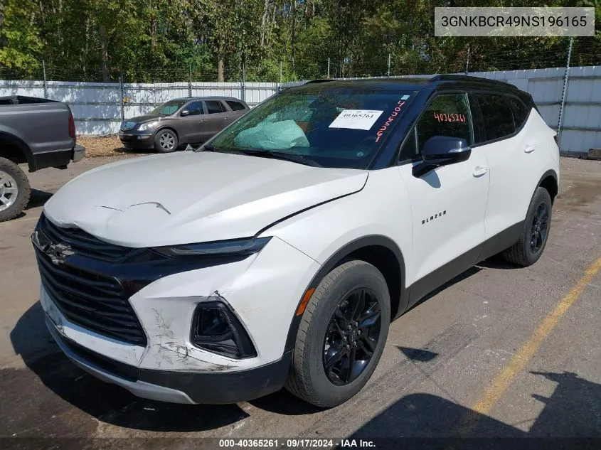 2022 Chevrolet Blazer Fwd 2Lt VIN: 3GNKBCR49NS196165 Lot: 40365261