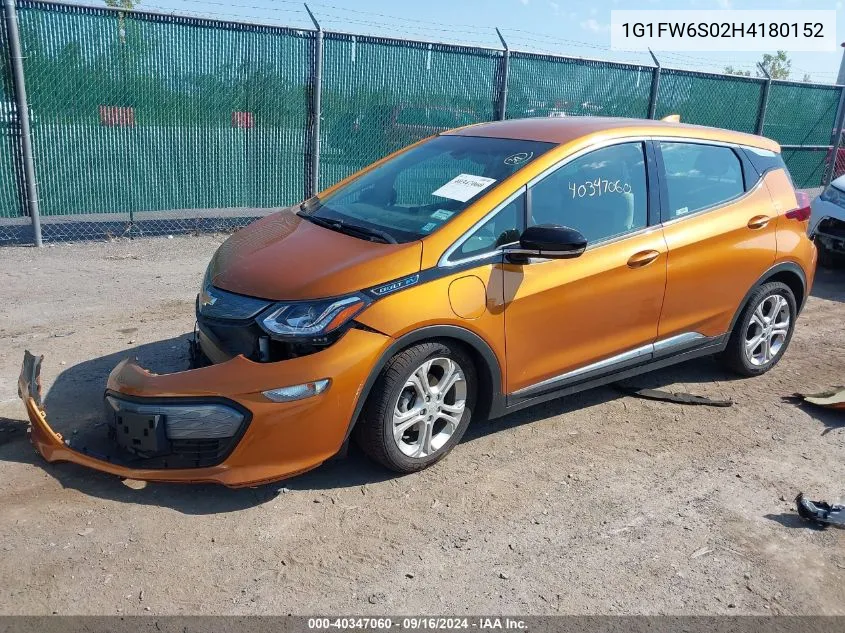 1G1FW6S02H4180152 2017 Chevrolet Bolt Ev Lt