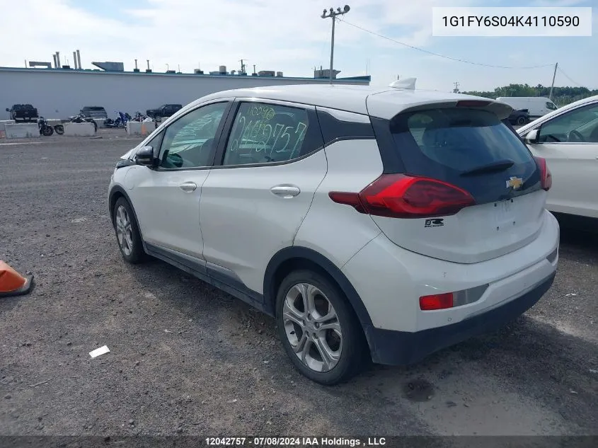 2019 Chevrolet Bolt Ev VIN: 1G1FY6S04K4110590 Lot: 12042757