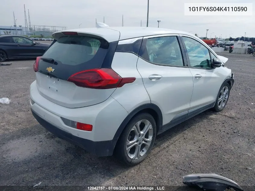 2019 Chevrolet Bolt Ev VIN: 1G1FY6S04K4110590 Lot: 12042757