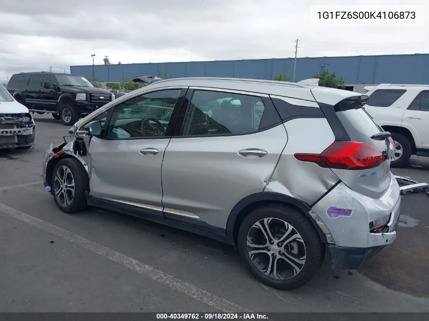 2019 Chevrolet Bolt Ev Premier VIN: 1G1FZ6S00K4106873 Lot: 40349762