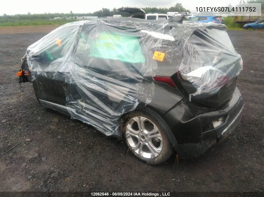 1G1FY6S07L4111752 2020 Chevrolet Bolt Ev Lt