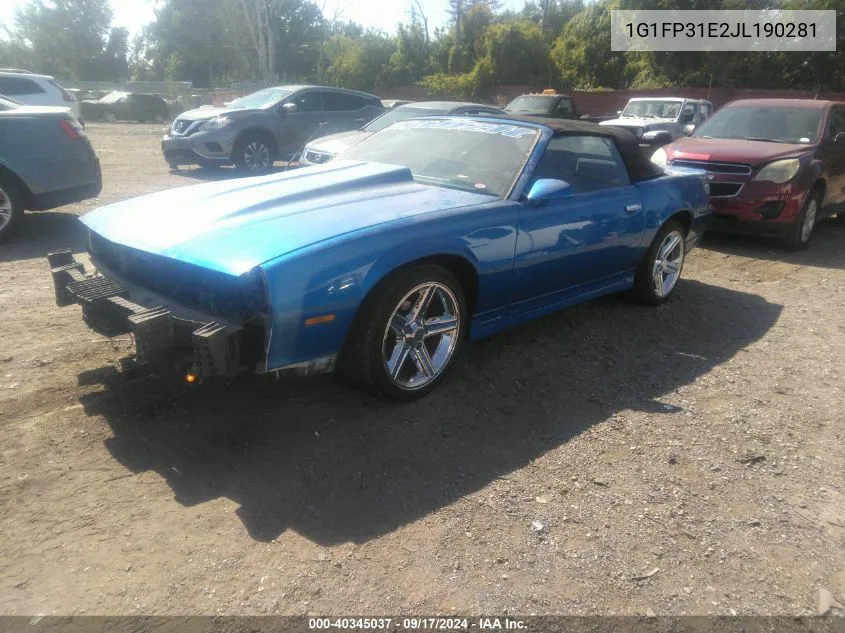 1988 Chevrolet Camaro VIN: 1G1FP31E2JL190281 Lot: 40345037