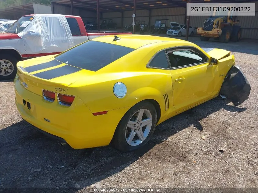 2012 Chevrolet Camaro Lt VIN: 2G1FB1E31C9200322 Lot: 40286572