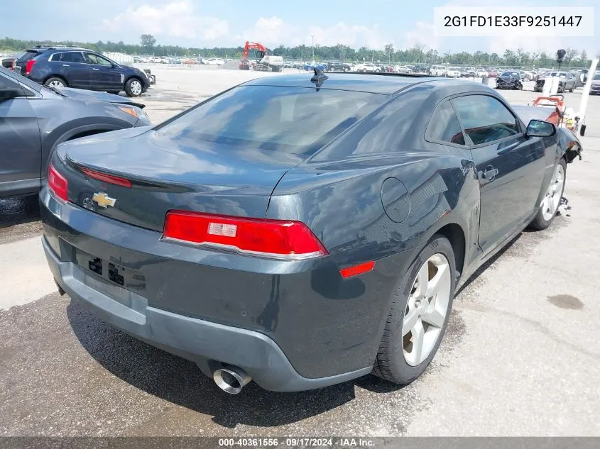 2015 Chevrolet Camaro 1Lt VIN: 2G1FD1E33F9251447 Lot: 40361556