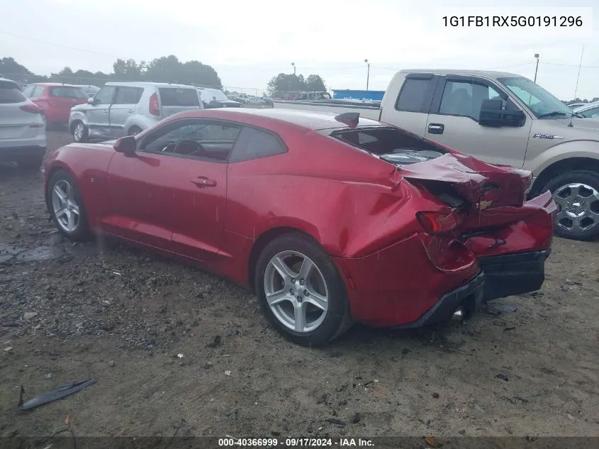 2016 Chevrolet Camaro 1Lt VIN: 1G1FB1RX5G0191296 Lot: 40366999