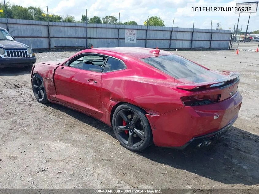 2018 Chevrolet Camaro 2Ss VIN: 1G1FH1R70J0136938 Lot: 40340838