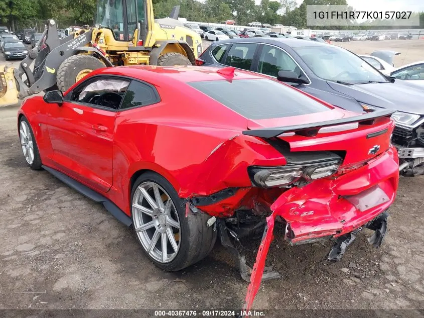 2019 Chevrolet Camaro 2Ss VIN: 1G1FH1R77K0157027 Lot: 40367476