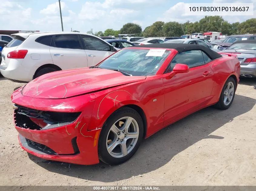 2023 Chevrolet Camaro 1Lt VIN: 1G1FB3DX1P0136637 Lot: 40373617