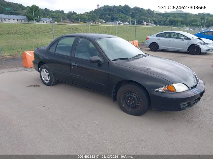 2002 Chevrolet Cavalier VIN: 1G1JC524627303666 Lot: 40355217