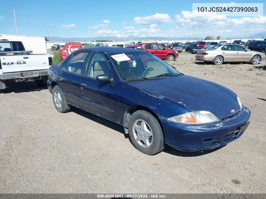 2002 Chevrolet Cavalier VIN: 1G1JC524427390063 Lot: 40361843