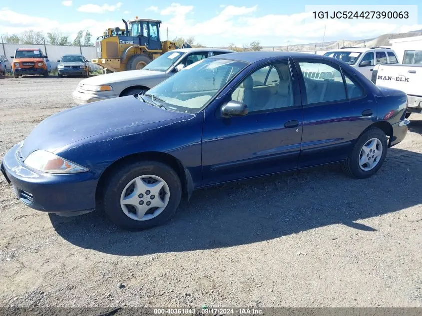 2002 Chevrolet Cavalier VIN: 1G1JC524427390063 Lot: 40361843