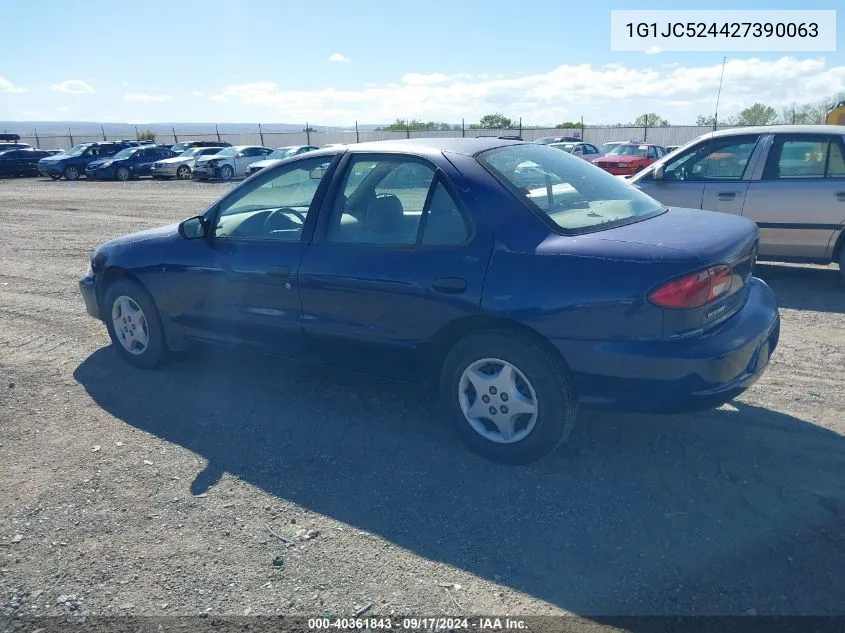 2002 Chevrolet Cavalier VIN: 1G1JC524427390063 Lot: 40361843