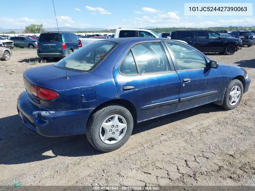 2002 Chevrolet Cavalier VIN: 1G1JC524427390063 Lot: 40361843