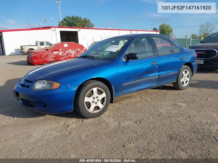 2004 Chevrolet Cavalier Ls VIN: 1G1JF52F147161920 Lot: 40361584