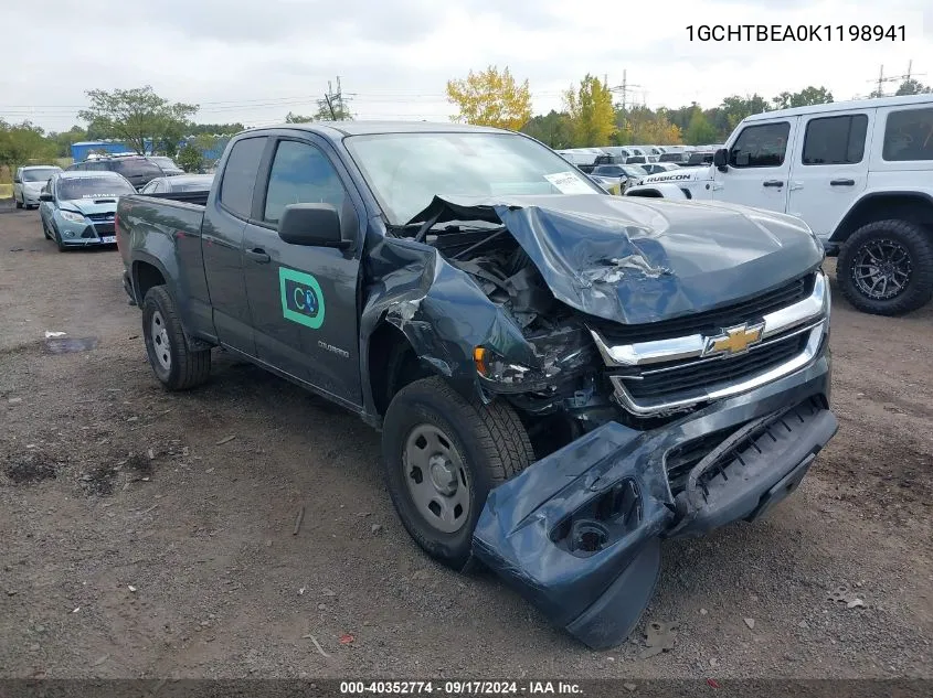 2019 Chevrolet Colorado Wt VIN: 1GCHTBEA0K1198941 Lot: 40352774