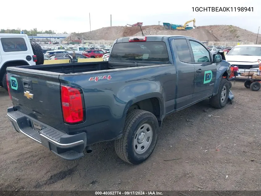 2019 Chevrolet Colorado Wt VIN: 1GCHTBEA0K1198941 Lot: 40352774