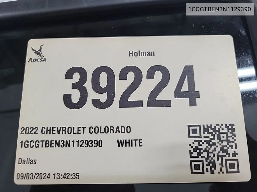 1GCGTBEN3N1129390 2022 Chevrolet Colorado