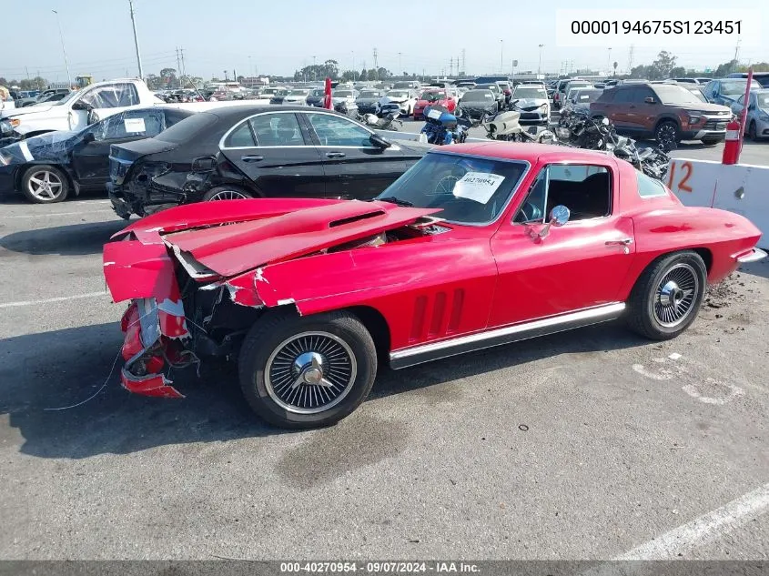 1965 Chevrolet Corvette VIN: 0000194675S123451 Lot: 40270954