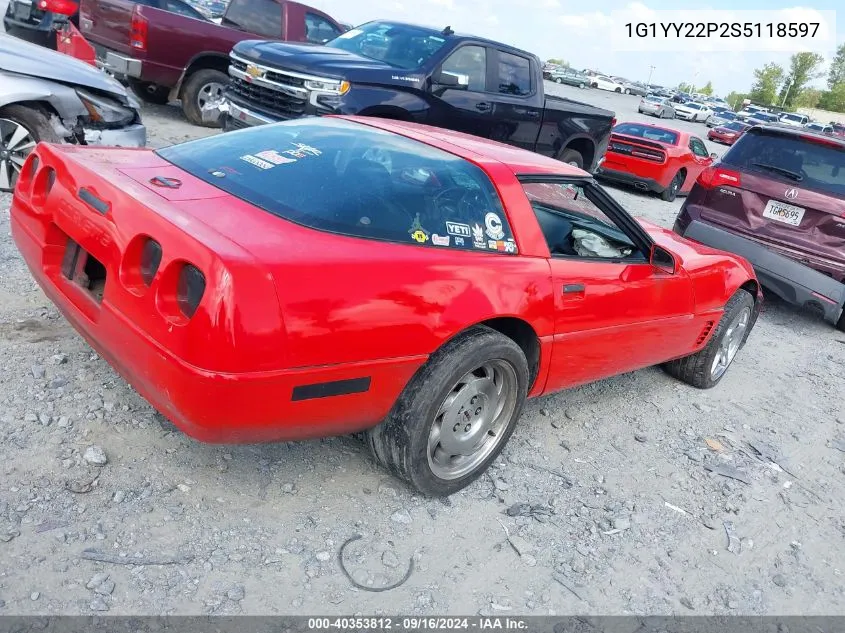 1995 Chevrolet Corvette VIN: 1G1YY22P2S5118597 Lot: 40353812