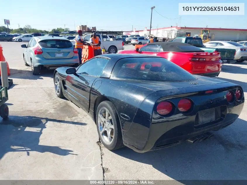 1999 Chevrolet Corvette VIN: 1G1YY22G6X5104631 Lot: 40352220