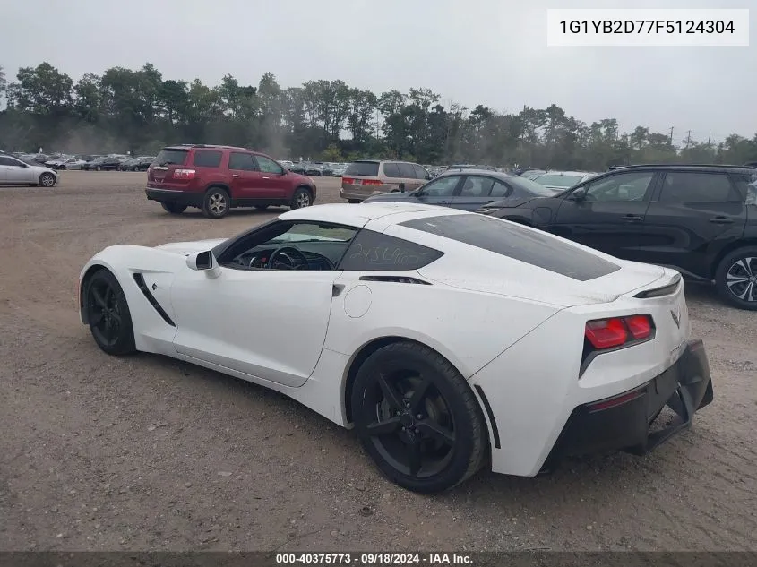 1G1YB2D77F5124304 2015 Chevrolet Corvette Stingray 1Lt