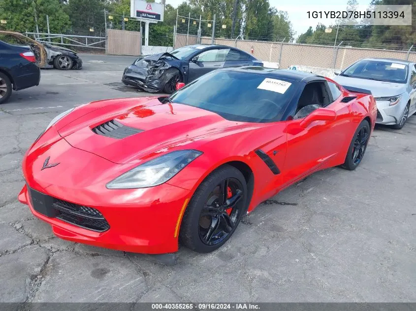 1G1YB2D78H5113394 2017 Chevrolet Corvette Stingray