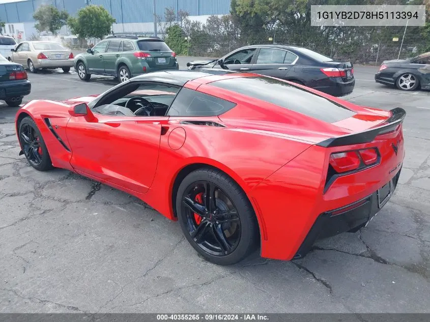 1G1YB2D78H5113394 2017 Chevrolet Corvette Stingray