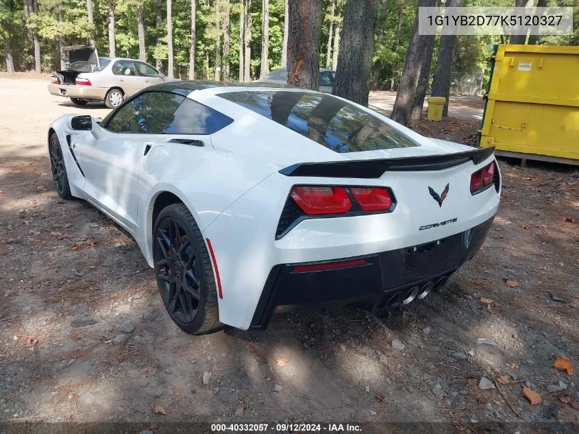 2019 Chevrolet Corvette Stingray VIN: 1G1YB2D77K5120327 Lot: 40332057