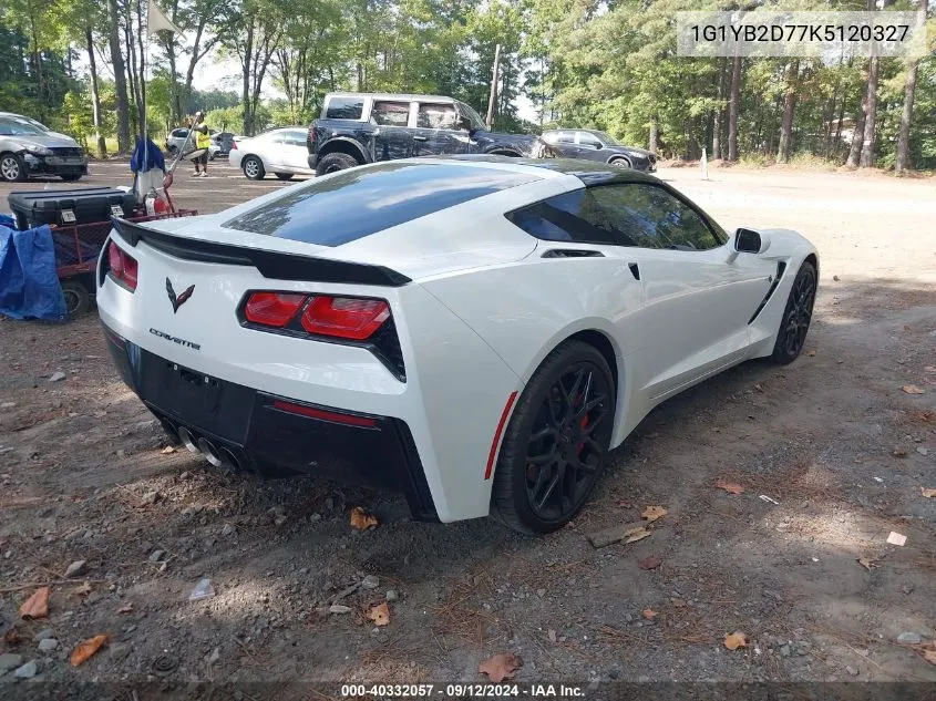 2019 Chevrolet Corvette Stingray VIN: 1G1YB2D77K5120327 Lot: 40332057