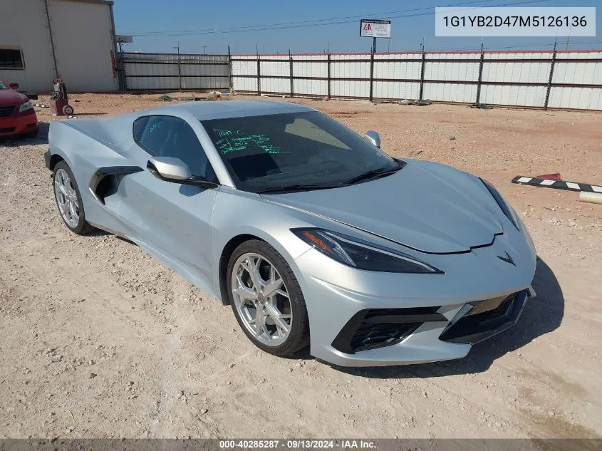 2021 Chevrolet Corvette Stingray 2Lt VIN: 1G1YB2D47M5126136 Lot: 40285287