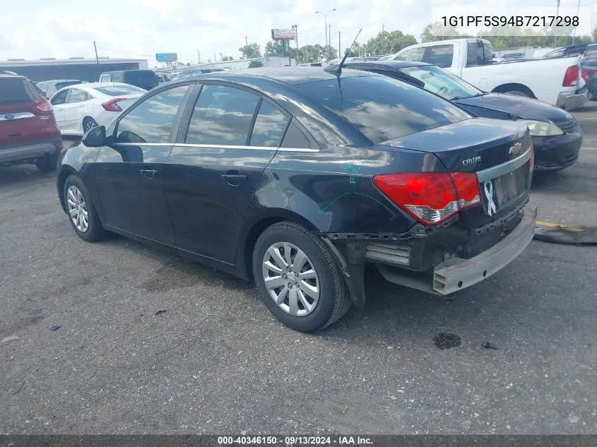 2011 Chevrolet Cruze 1Lt VIN: 1G1PF5S94B7217298 Lot: 40346150