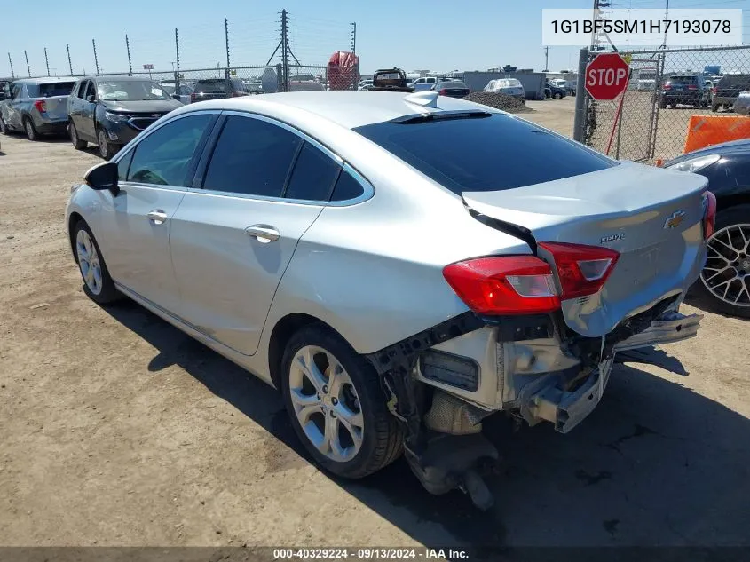 2017 Chevrolet Cruze Premier Auto VIN: 1G1BF5SM1H7193078 Lot: 40329224