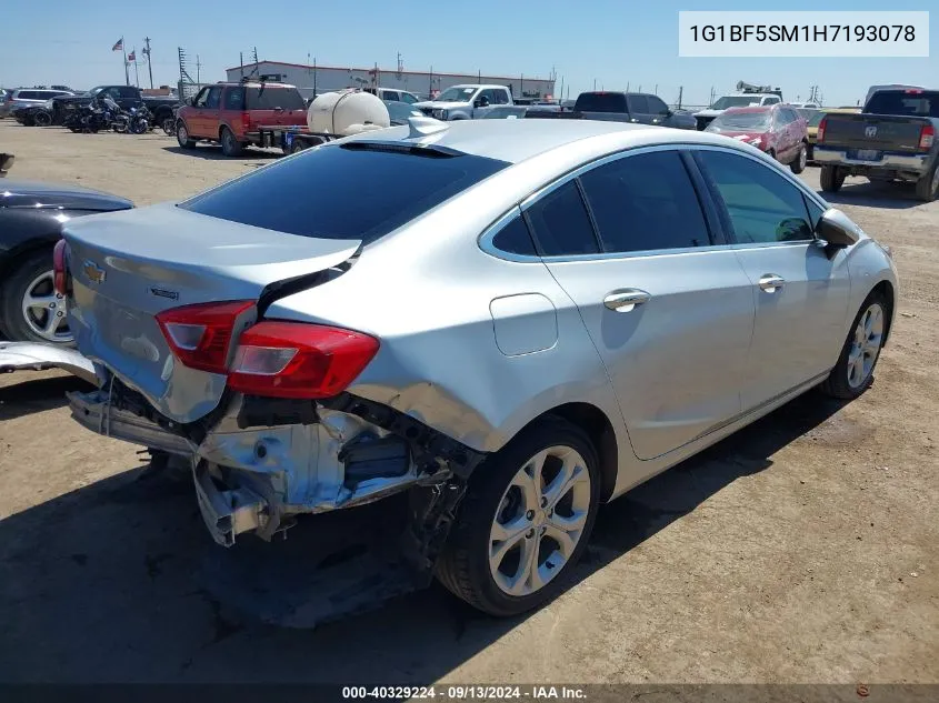 2017 Chevrolet Cruze Premier Auto VIN: 1G1BF5SM1H7193078 Lot: 40329224