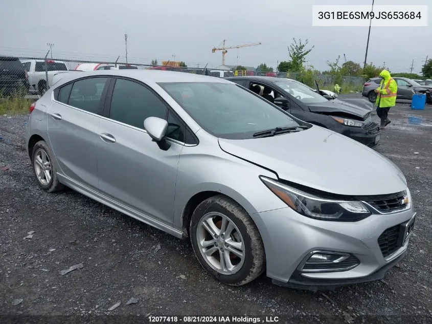 2018 Chevrolet Cruze Lt VIN: 3G1BE6SM9JS653684 Lot: 12077418