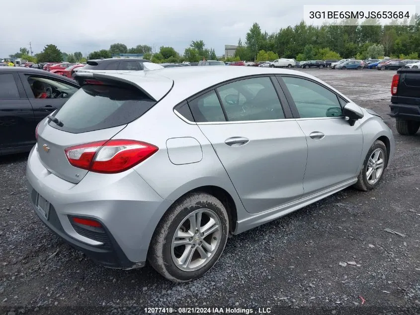 2018 Chevrolet Cruze Lt VIN: 3G1BE6SM9JS653684 Lot: 12077418