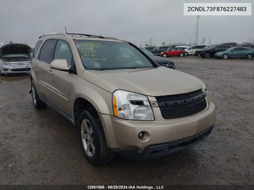 2007 Chevrolet Equinox VIN: 2CNDL73F876227483 Lot: 12081568