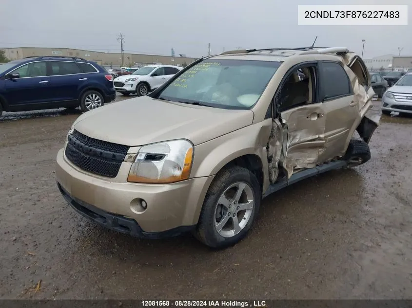 2007 Chevrolet Equinox VIN: 2CNDL73F876227483 Lot: 12081568