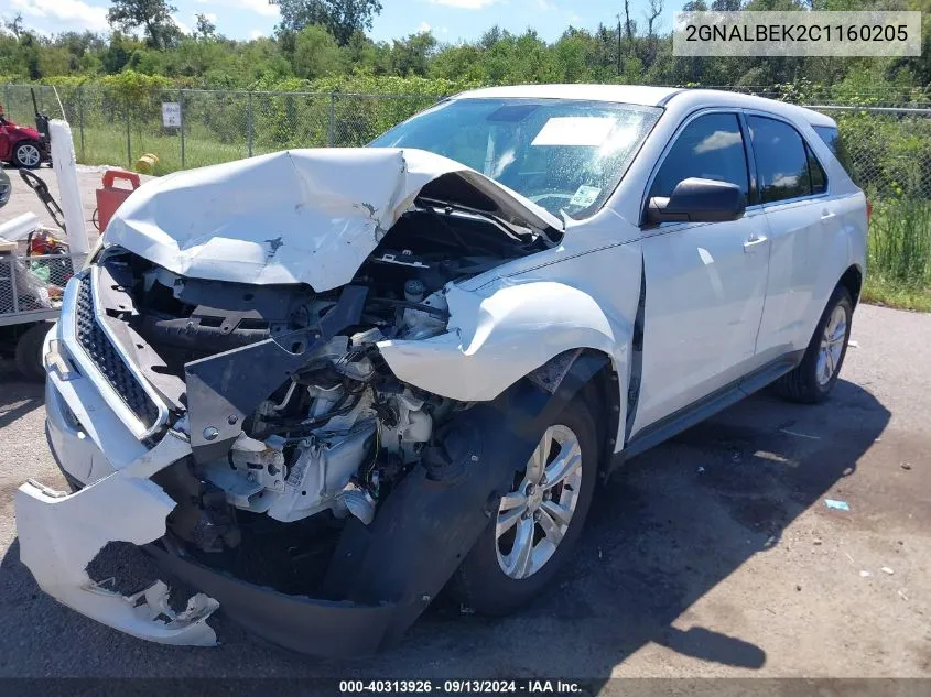 2012 Chevrolet Equinox Ls VIN: 2GNALBEK2C1160205 Lot: 40313926