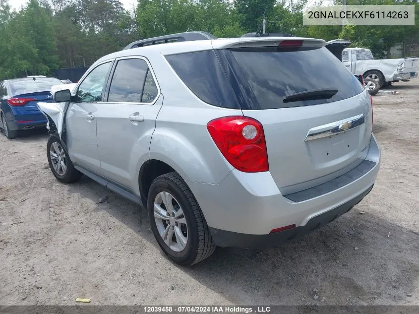 2015 Chevrolet Equinox VIN: 2GNALCEKXF6114263 Lot: 12039458