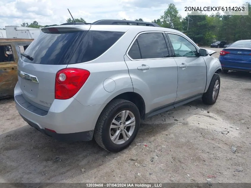 2015 Chevrolet Equinox VIN: 2GNALCEKXF6114263 Lot: 12039458