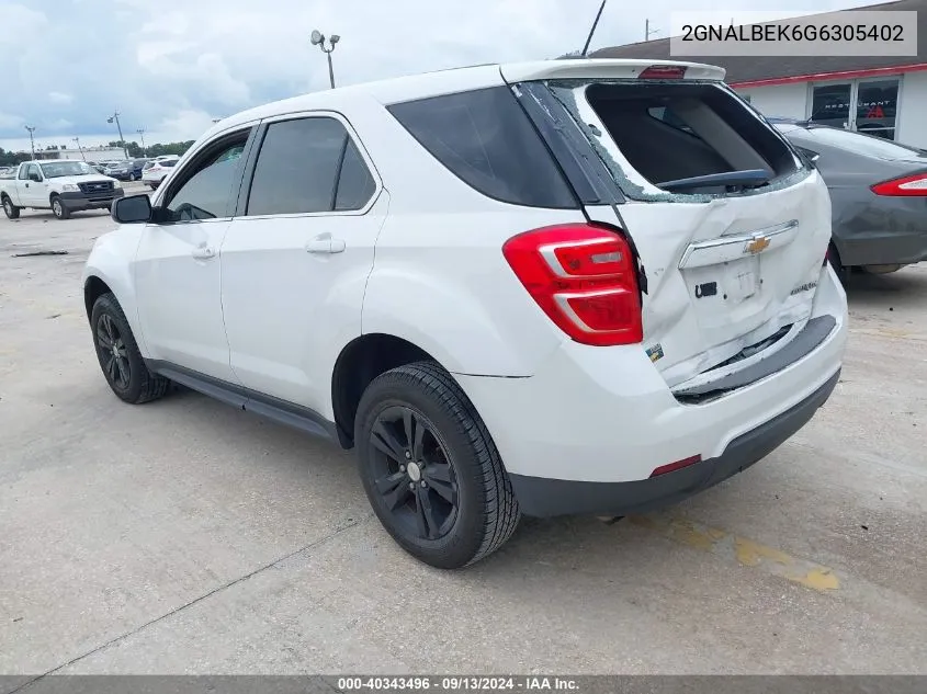 2016 Chevrolet Equinox Ls VIN: 2GNALBEK6G6305402 Lot: 40343496