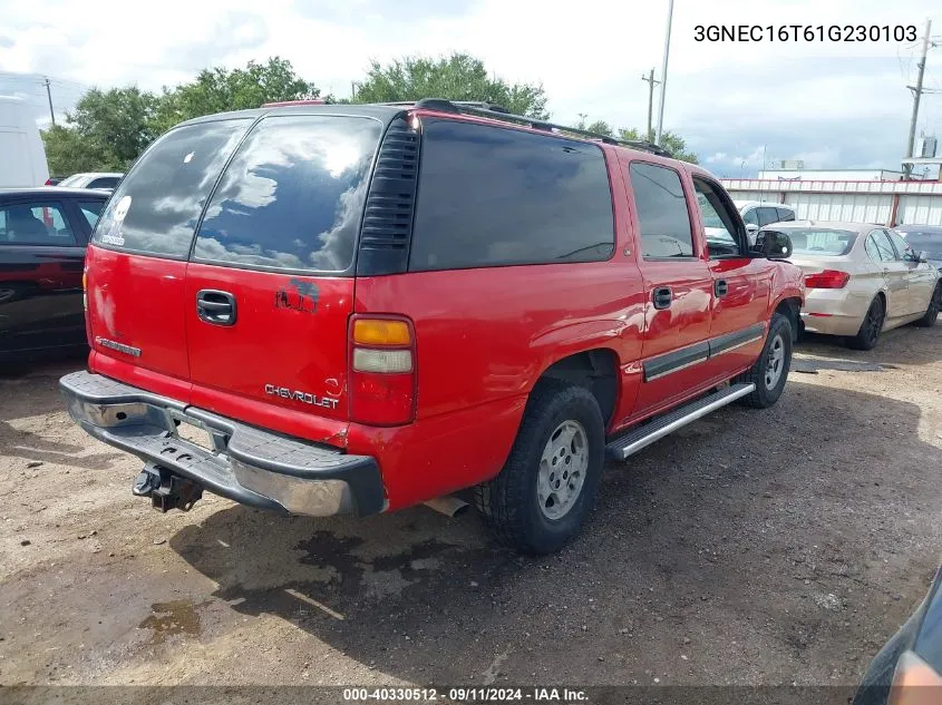 2001 Chevrolet Suburban 1500 Ls VIN: 3GNEC16T61G230103 Lot: 40330512