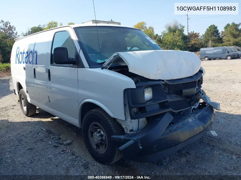 2017 Chevrolet Express 2500 Work Van VIN: 1GCWGAFF5H1108983 Lot: 40356849