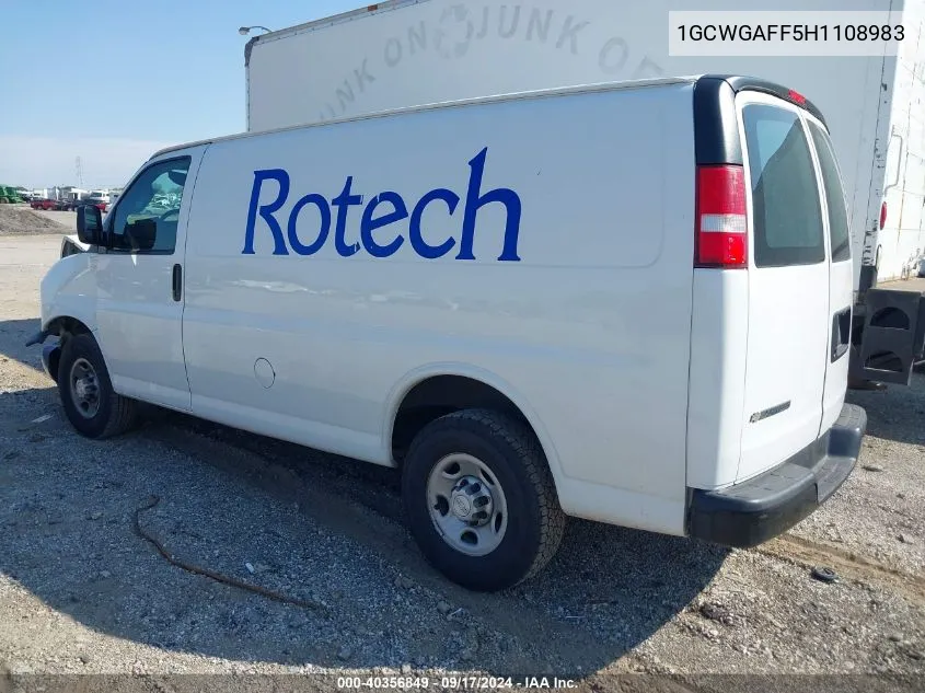 1GCWGAFF5H1108983 2017 Chevrolet Express 2500 Work Van