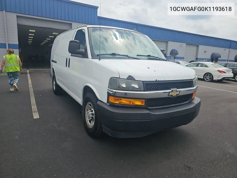 2019 Chevrolet Express G2500 VIN: 1GCWGAFG0K1193618 Lot: 40363529