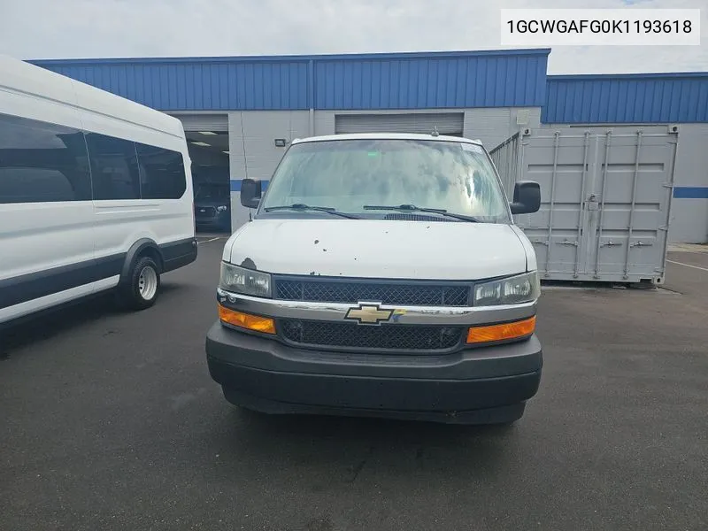 2019 Chevrolet Express G2500 VIN: 1GCWGAFG0K1193618 Lot: 40363529